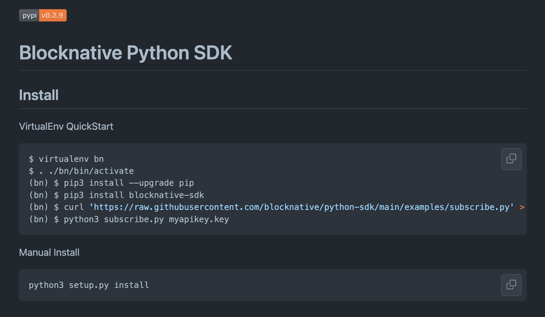 Blocknative Python SDK